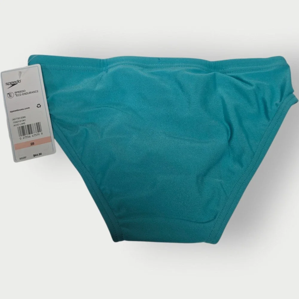 NEW Men's / Youth SPEEDO Swim Briefs Euro Brazilian Size 28 Speedo Acid Lime Eco